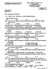 Đề thi chất lượng học kì II môn Hóa Học - Mã đề thi 132